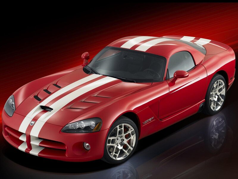 Red Dodge Viper sports car