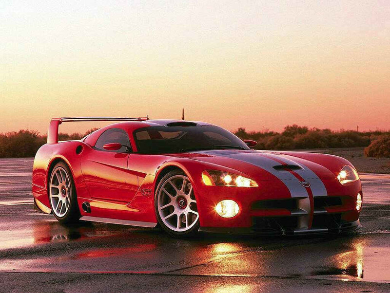 Red Dodge Viper sports car
