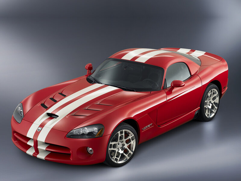 Red Dodge Viper sports car