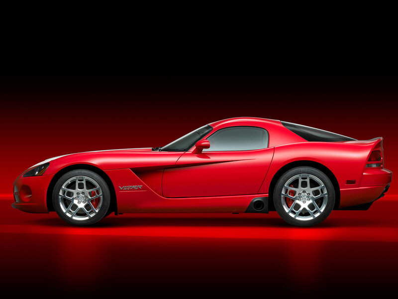 Red Dodge Viper sports car
