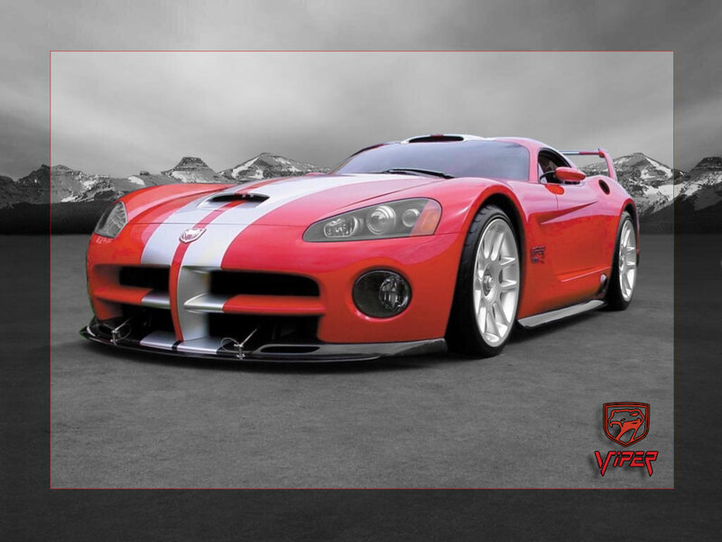 Red Dodge Viper sports car
