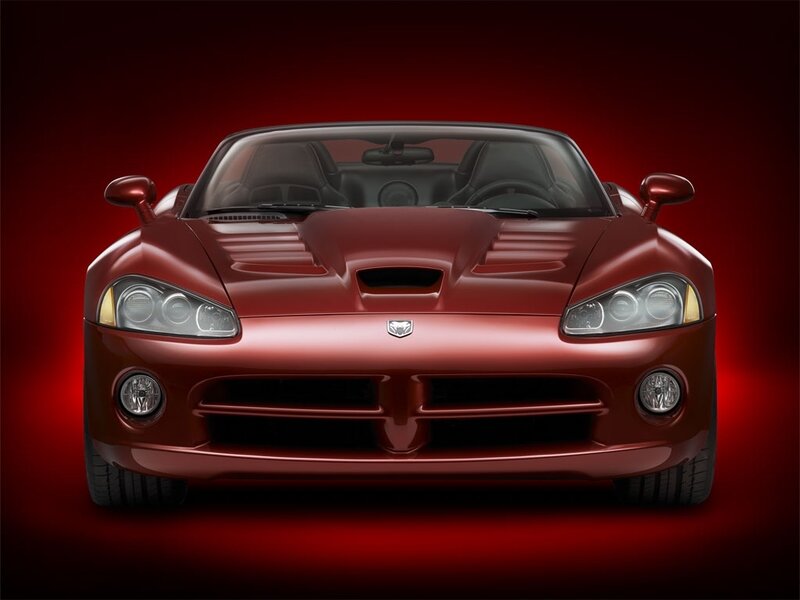 Red Dodge Viper sports car
