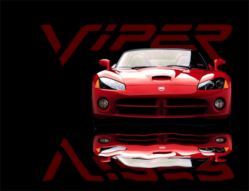 Red Dodge Viper sports car
