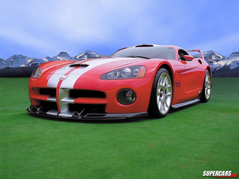 Red Dodge Viper sports car