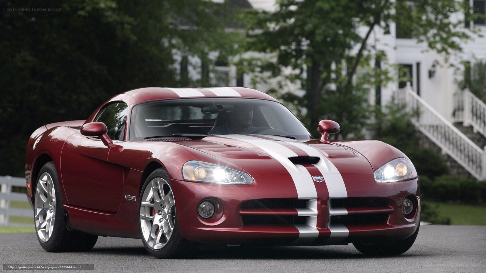Red Dodge Viper sports car