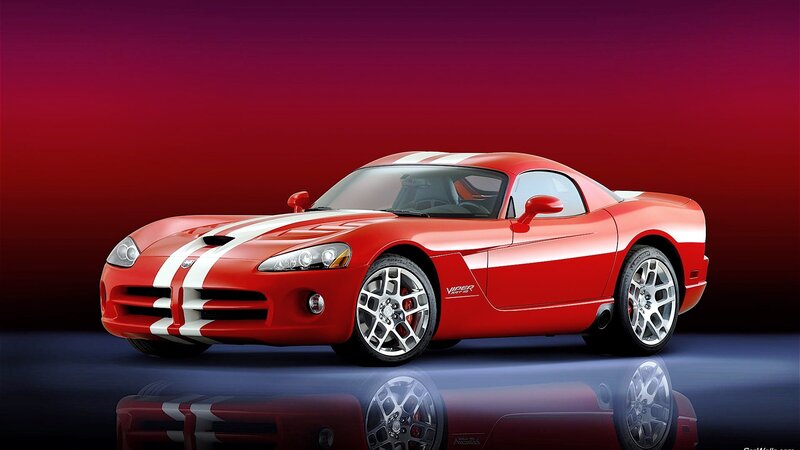 Red Dodge Viper sports car