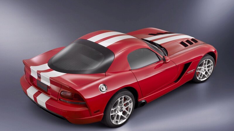 Red Dodge Viper sports car
