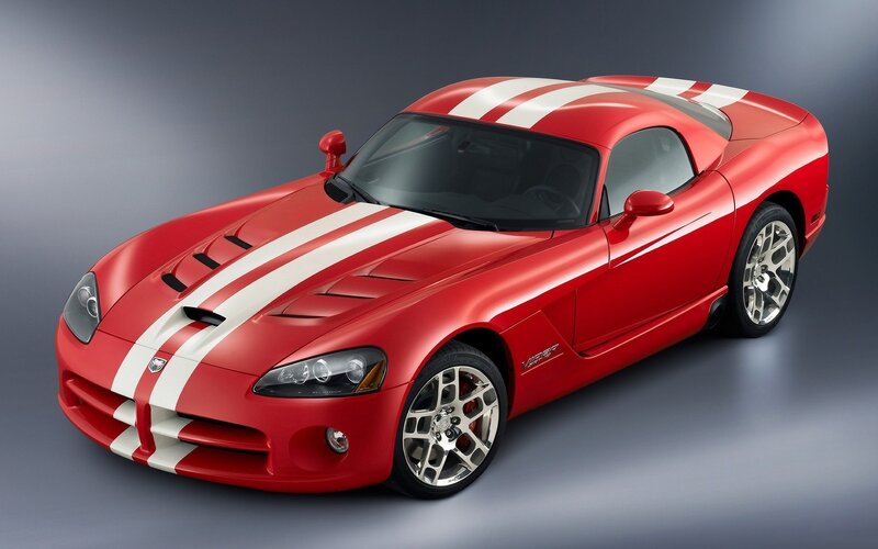 Red Dodge Viper sports car