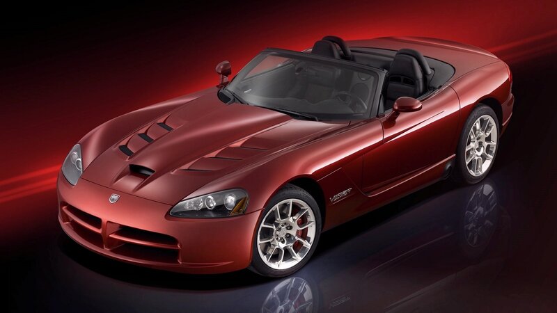 Red Dodge Viper sports car