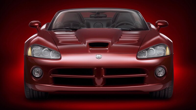 Red Dodge Viper sports car