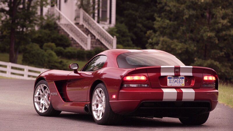 Red Dodge Viper sports car