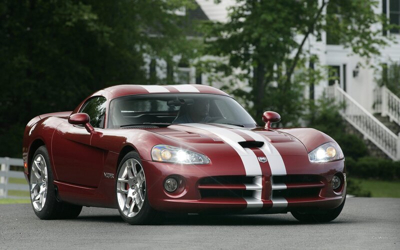 Red Dodge Viper sports car