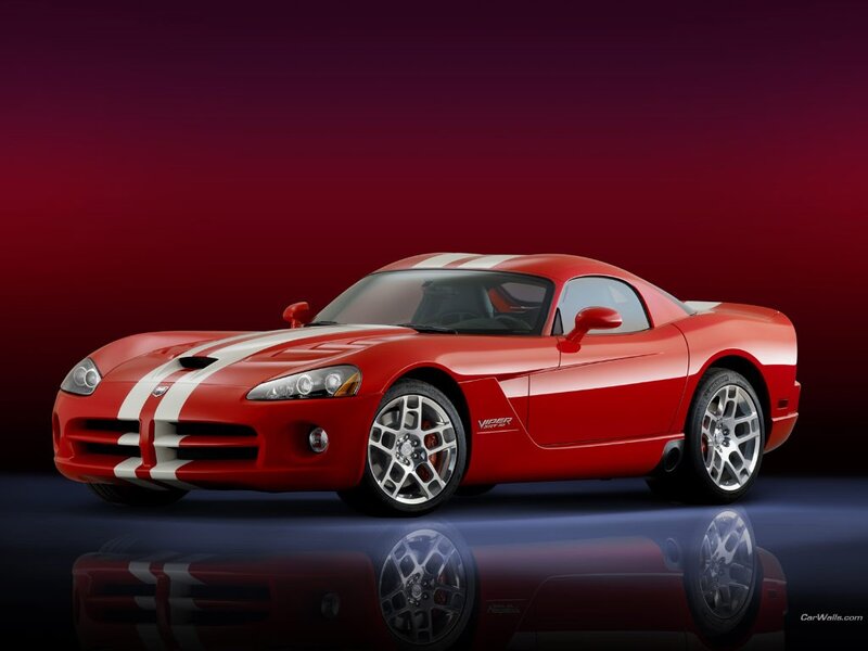 Red Dodge Viper sports car