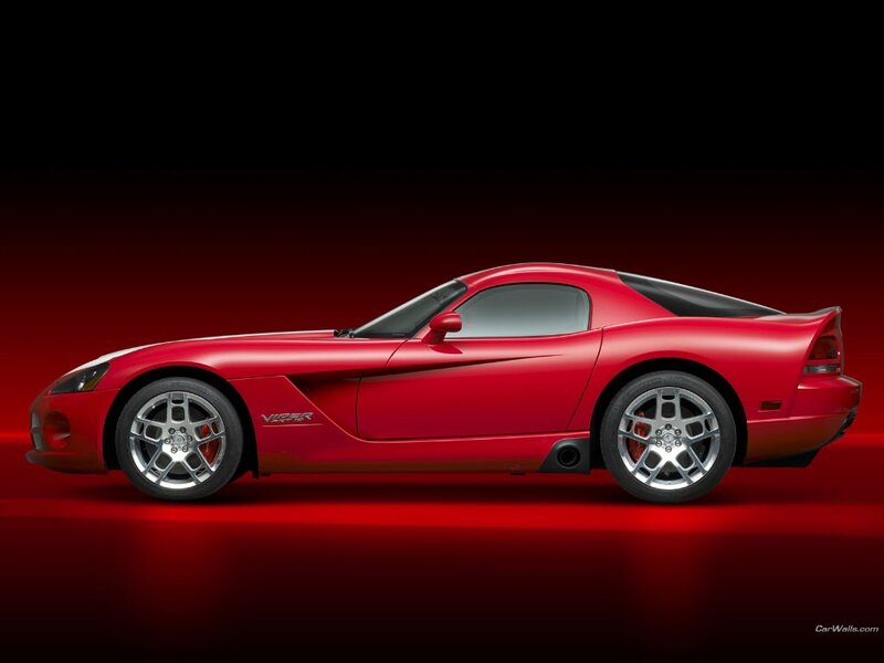 Red Dodge Viper sports car