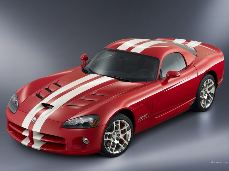 Red Dodge Viper sports car