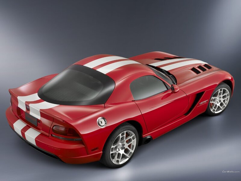 Red Dodge Viper sports car