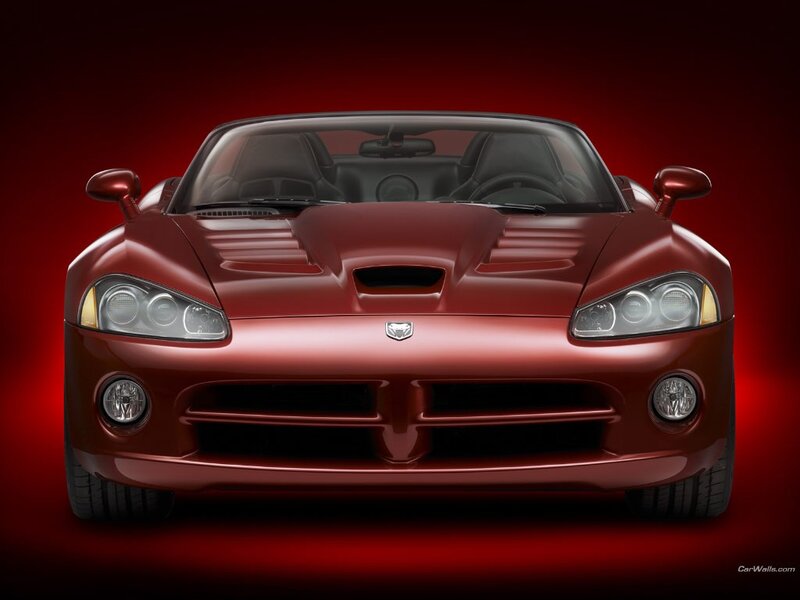Red Dodge Viper sports car
