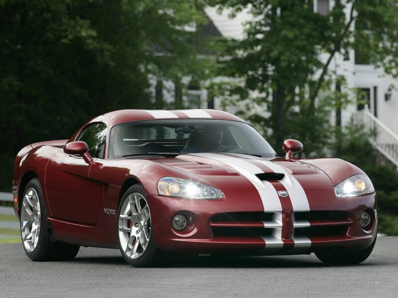 Red Dodge Viper sports car