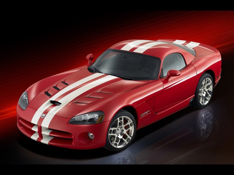 Red Dodge Viper sports car