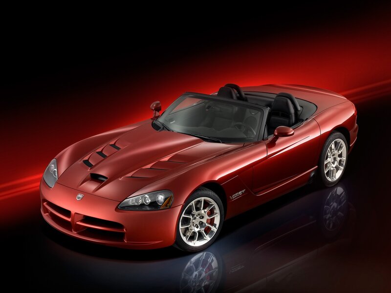 Red Dodge Viper sports car