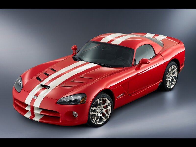 Red Dodge Viper sports car