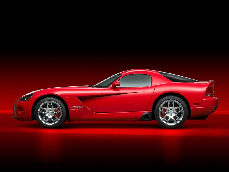 Red Dodge Viper sports car