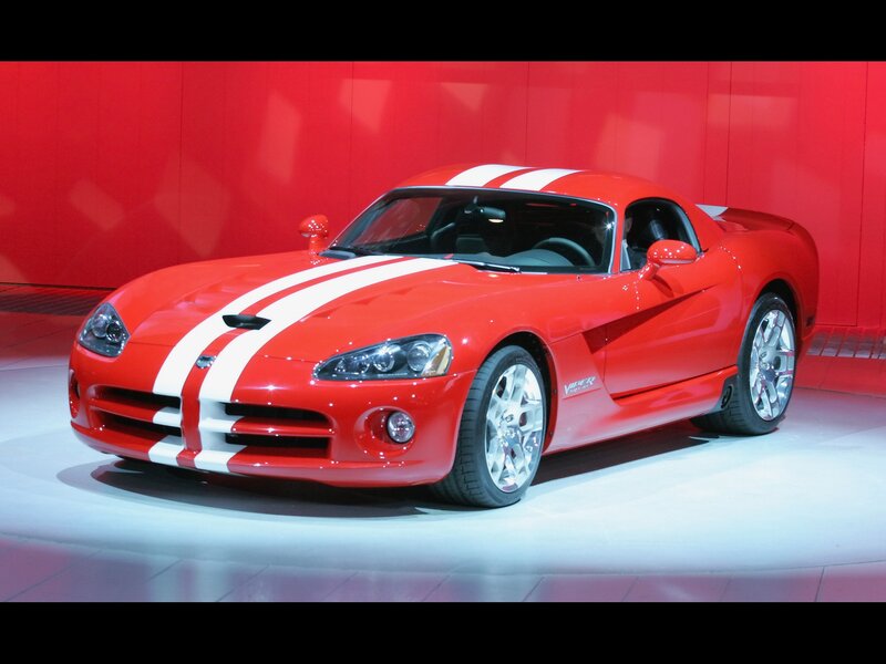 Red Dodge Viper sports car