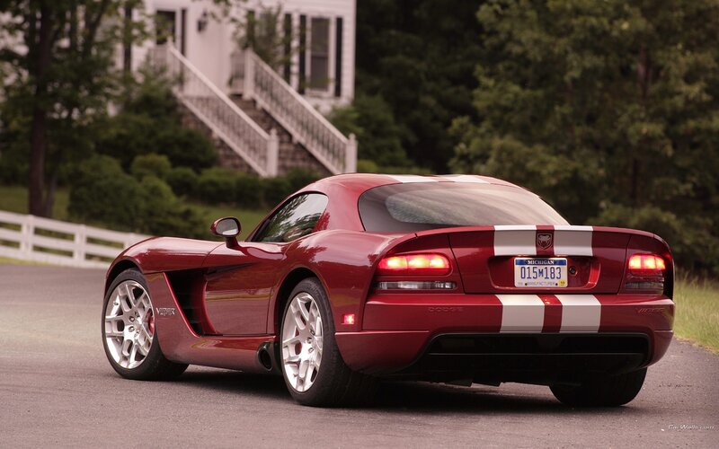 Red Dodge Viper sports car
