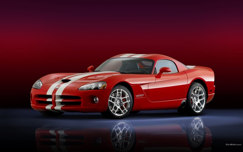 Red Dodge Viper sports car