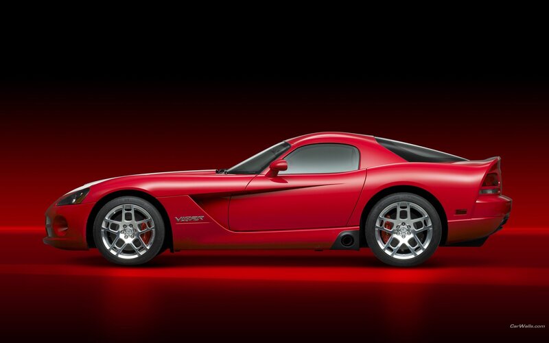 Red Dodge Viper sports car
