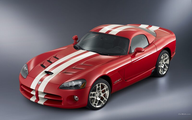 Red Dodge Viper sports car