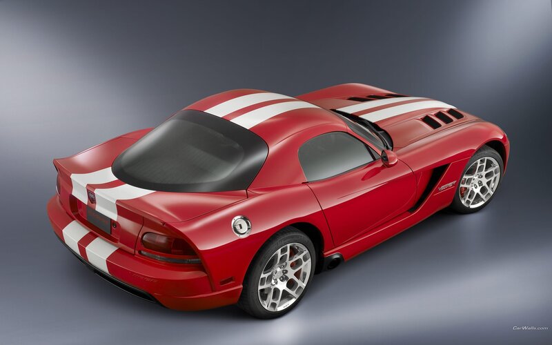 Red Dodge Viper sports car