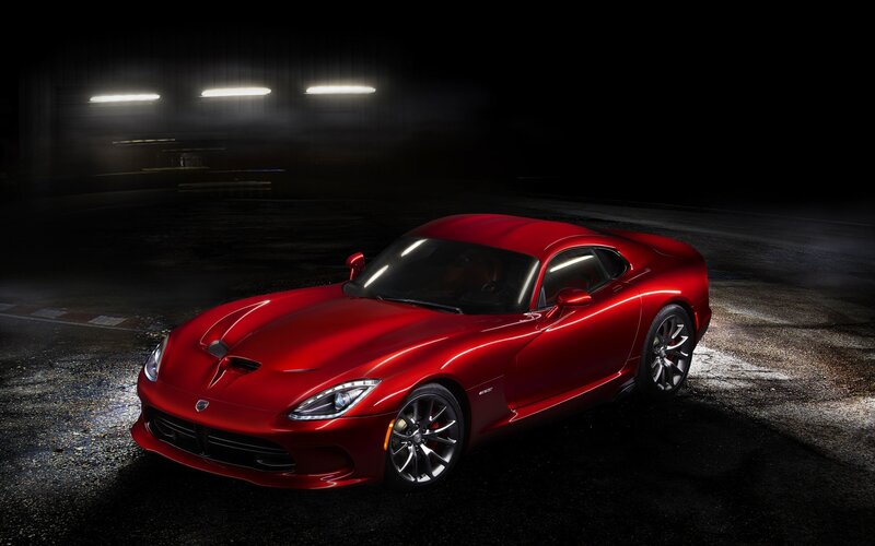 Red Dodge Viper sports car