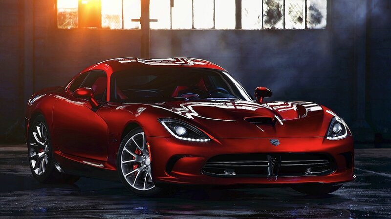 Red Dodge Viper sports car