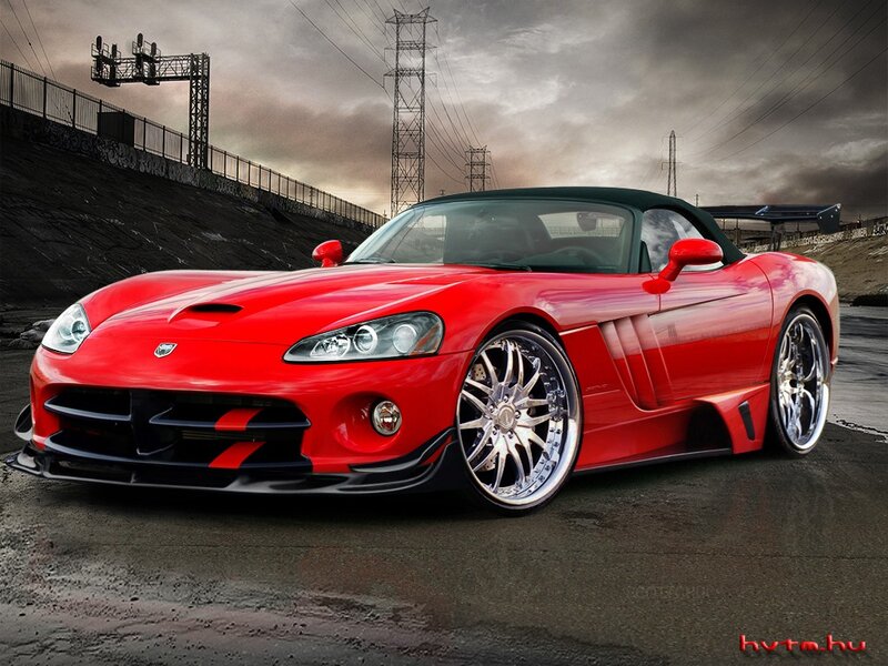 Red Dodge Viper sports car