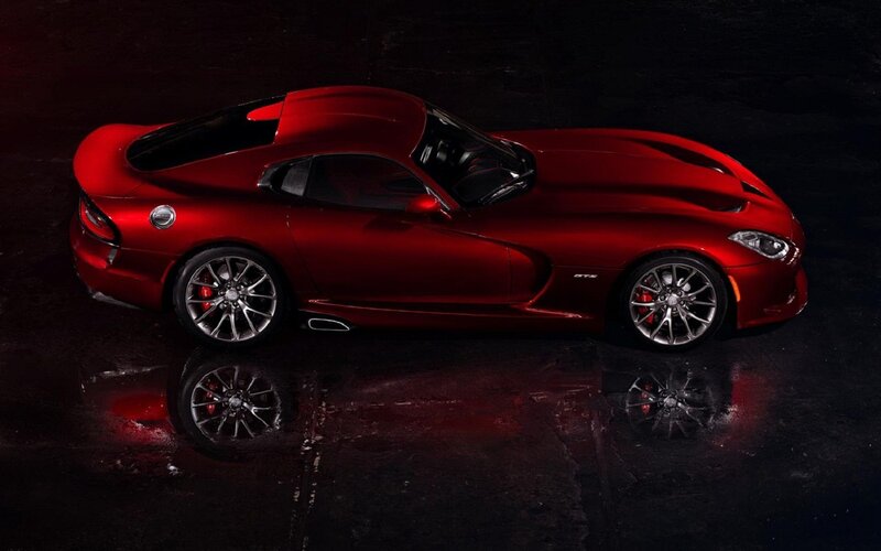 Red Dodge Viper sports car
