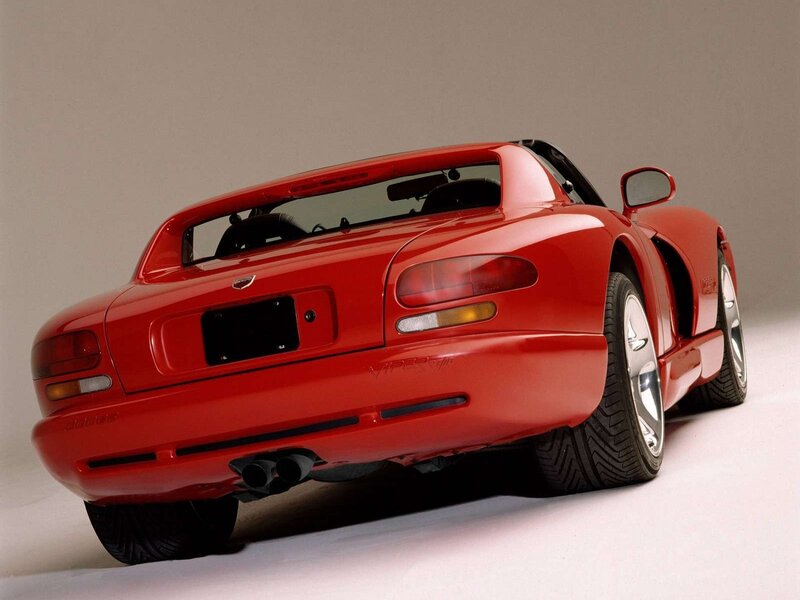 Red Dodge Viper sports car