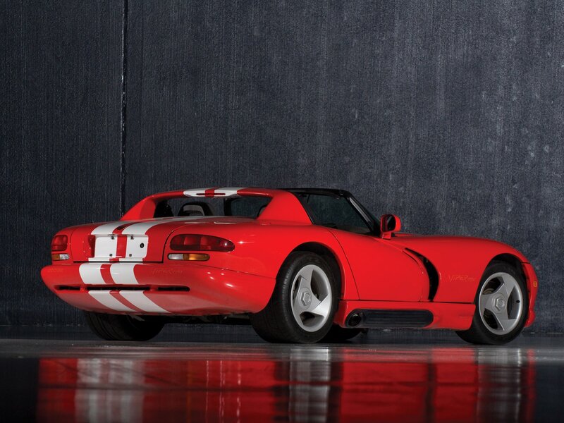 Red Dodge Viper sports car
