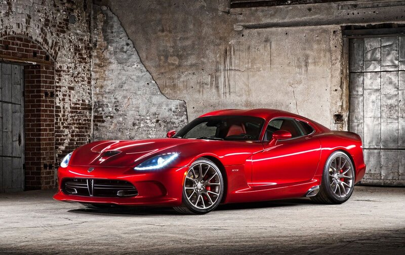 Red Dodge Viper sports car