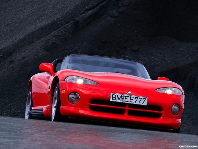 Red Dodge Viper sports car