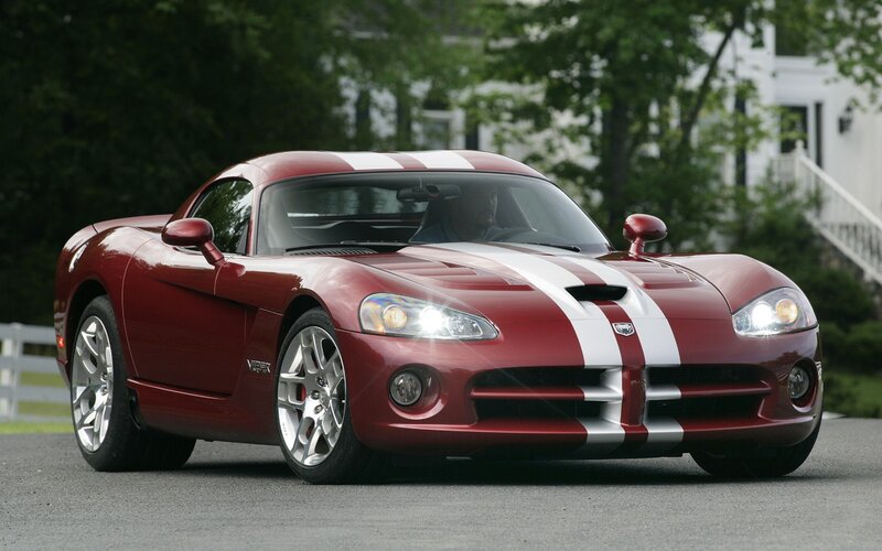 Red Dodge Viper sports car