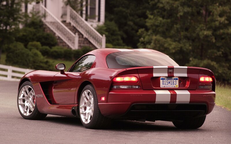 Red Dodge Viper sports car
