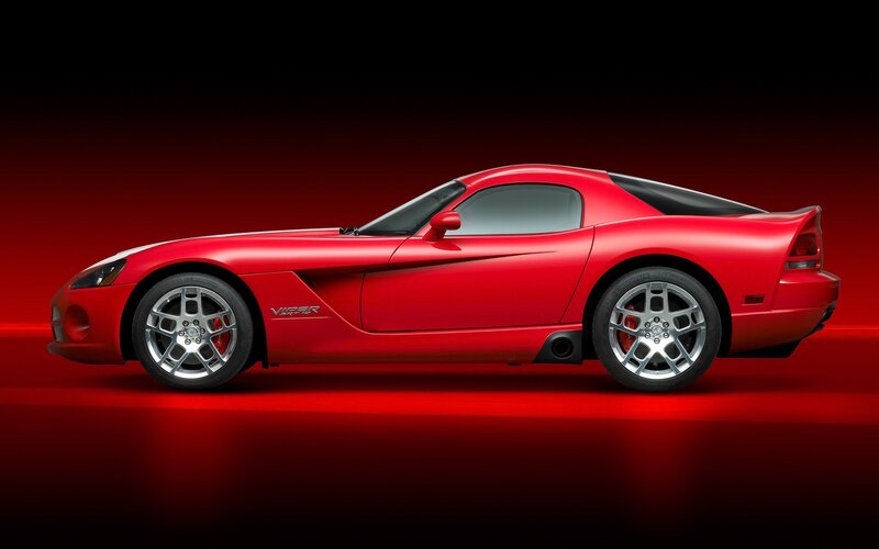 Red Dodge Viper sports car