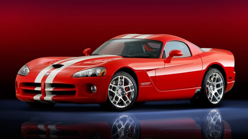 Red Dodge Viper sports car