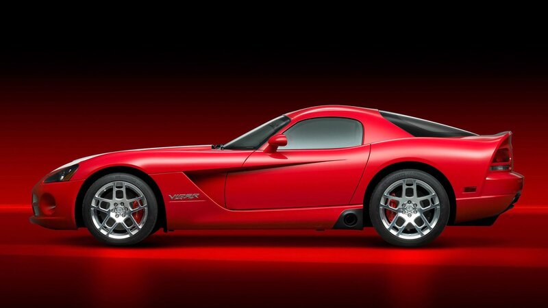 Red Dodge Viper sports car