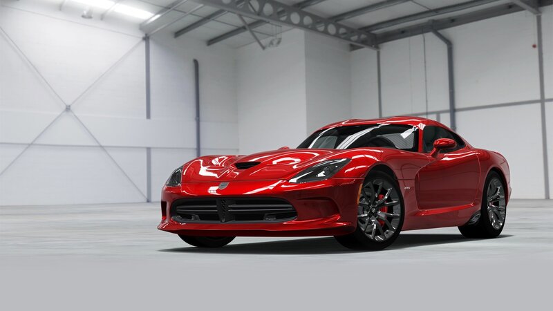 Red Dodge Viper sports car