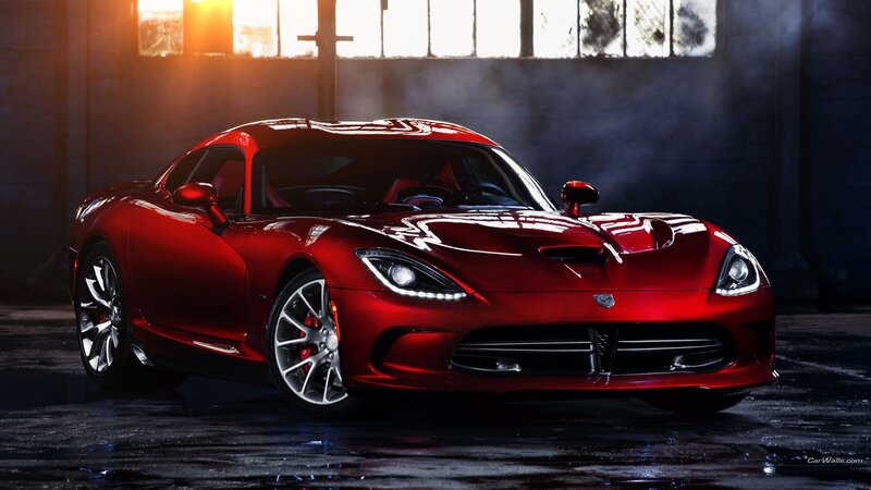 Red Dodge Viper sports car