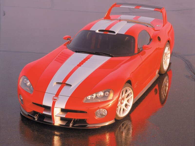 Red Dodge Viper sports car