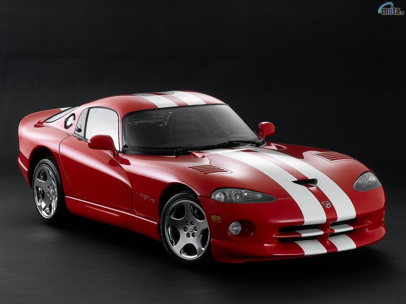 Red Dodge Viper sports car