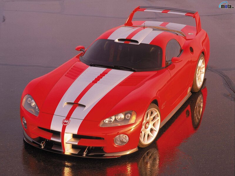 Red Dodge Viper sports car